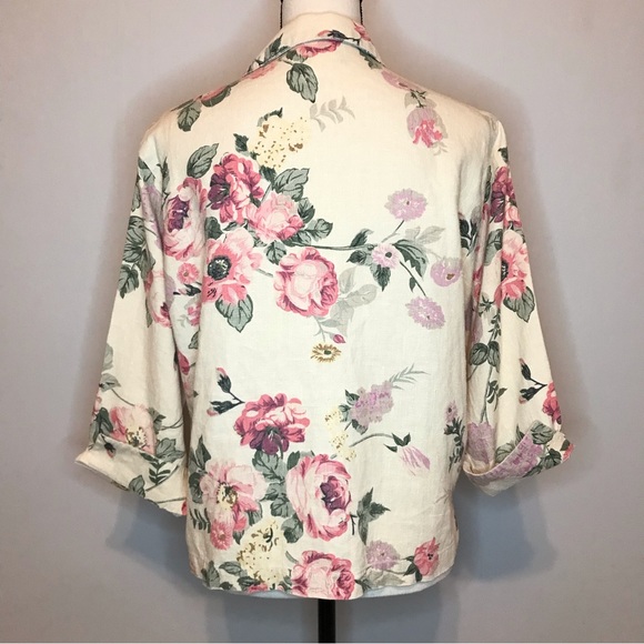 Carol Anderson Collection Linen Vintage Floral Button Blazer Jacket Size Medium - Picture 13 of 16